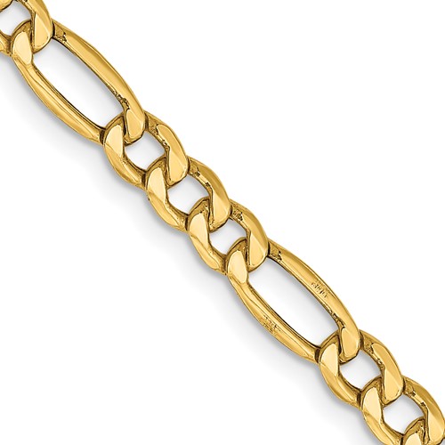 FB Jewels 10K Yellow Gold 1.25mm Flat Figaro Chain