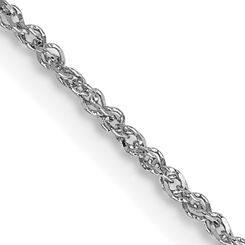 14k White Gold 1.1mm Ropa Chain Necklace 