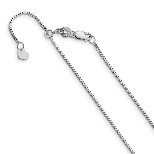 Leslie's 925 Sterling Silver 1.15 mm Adjustable Box Chain; 22 inch