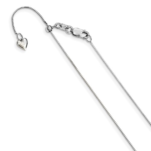 Leslie's 925 Sterling Silver 1.15 mm Adjustable Box Chain; 22 inch