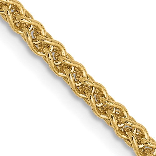 FB Jewels Solid 14K Yellow Gold 1.2mm Parisian Wheat Chain 