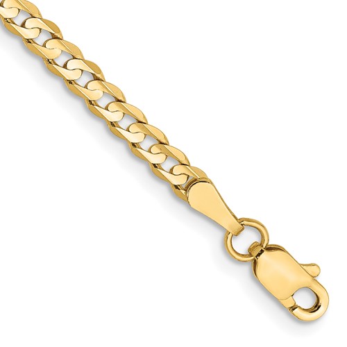 14k Yellow Gold 5.25mm Link Curb Bracelet Chain 8 Inch Fine Jewelry For Women Gifts For Her