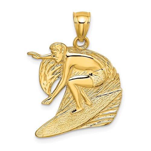 14k Yellow Gold Female Swimmer Pendant Charm Necklace Sport Swimming/water Fine Jewelry Gifts For Women For Her