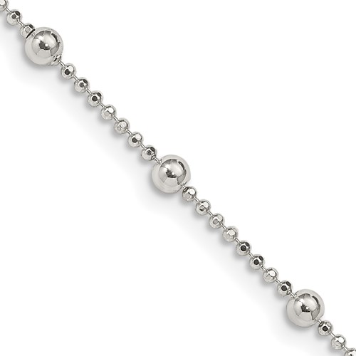925 Sterling Silver Beaded Chain Necklace Jewelry Gifts for Women in Silver Choice of Lengths 24 16 18 20 and 1.25mm 1.5mm 1mm 2.35mm 3mm 5.5mm 