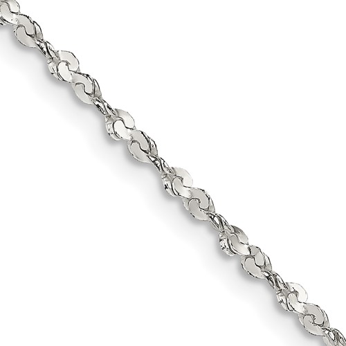 Solid 925 Sterling Silver Diamond-Cut Stars Interlocking Bangle Bracelet 7 1.8mm 