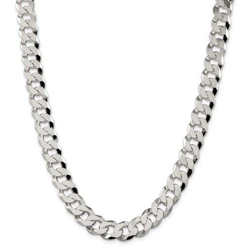 FB Jewels Sterling Silver 8.5mm Domed Curb Chain 