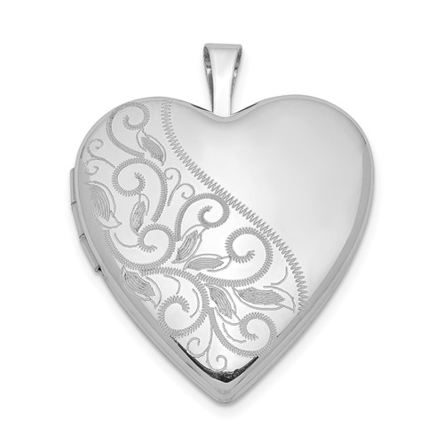 Mireval Sterling Silver Anti-Tarnish Treated Plain Heart Locket approximately 27 x 21 mm