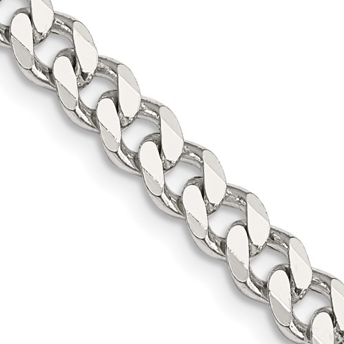 925 Sterling Silver 5.65mm Concave Beveled Link Curb Chain Necklace 18 Inch Pendant Charm Fine Jewelry For Women Gifts For Her 
