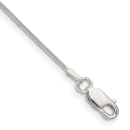 Solid 925 Sterling Silver 1.50mm Round Spiga Chain Necklace with Secure Lobster Lock Clasp 