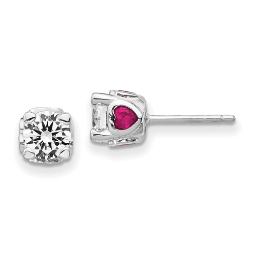925 Sterling Silver Black Rhod Plated Dark Pink White Cubic Zirconia Cz Post Stud Earrings Ball Button Fine Jewelry Gifts For Women For Her