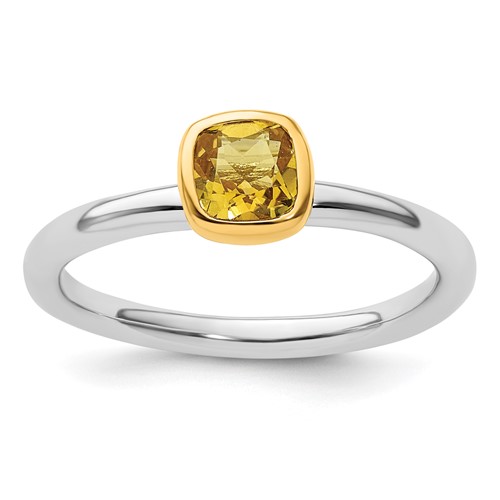 925 Sterling Silver Yellow Citrine Cross Religious Band Ring Stackable Fine Jewelry For Women Gifts For Her