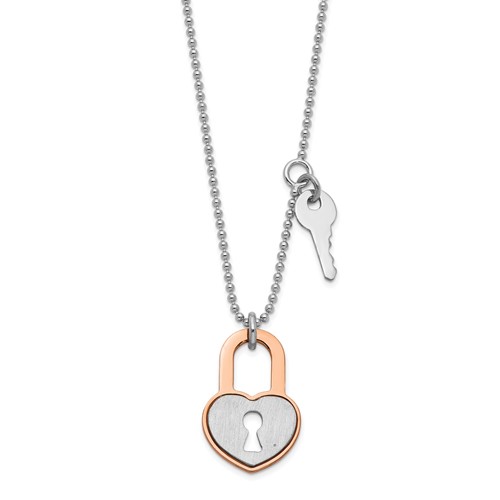 Ext Necklace Stainless Steel Polished Hearts with Crystals w/ 2.25in