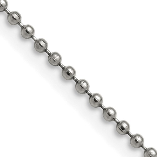 2MM Silver 20" Stainless Steel Pearl Chain Necklace Fashion Pendant Gift