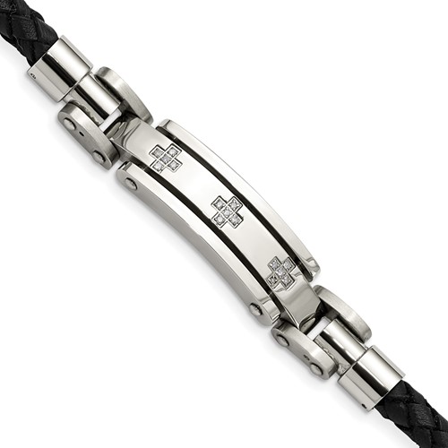 FB JEWELS Solid Tungsten Polished 8.25In Bracelet